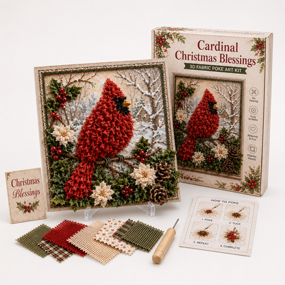 🎄 Christmas 3D Fabric Art Kit | Turn Tiny Fabric Pieces Into Holiday Magic
