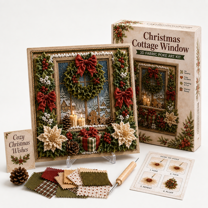 🎄 Christmas 3D Fabric Art Kit | Turn Tiny Fabric Pieces Into Holiday Magic