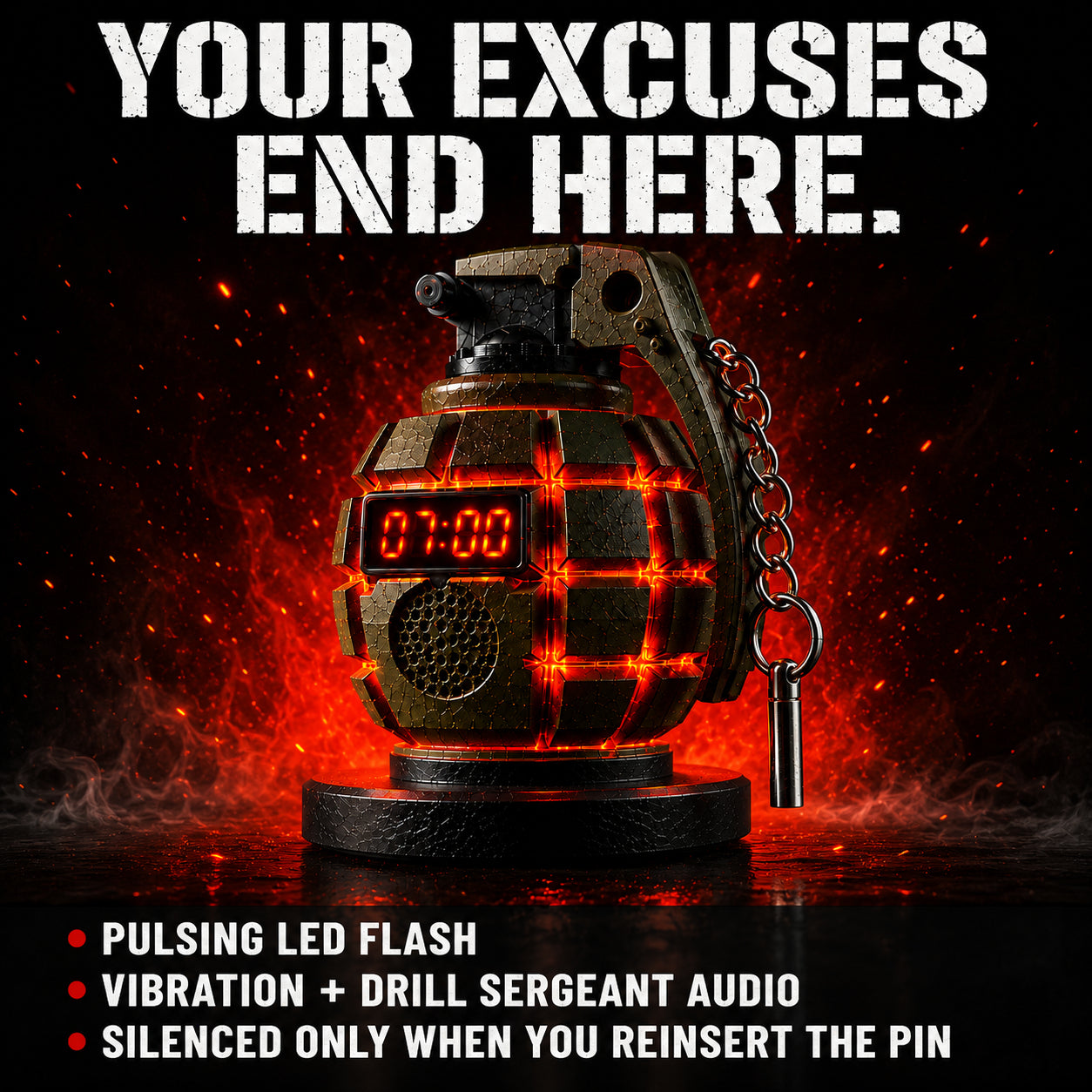 💣 valors™ GRENADE ALARM CLOCK 💣