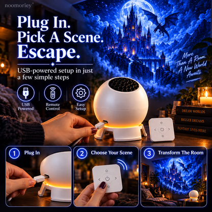 🐉 Dark Fantasy Dragon Room Projector – Immersive Castle, Forest & Frozen World Light