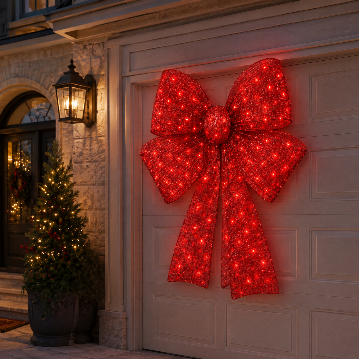 🔥🎄 48-Inch Lighted Christmas Bow 🎀