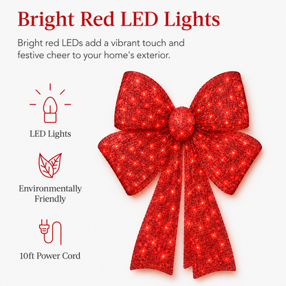 🔥🎄 48-Inch Lighted Christmas Bow 🎀