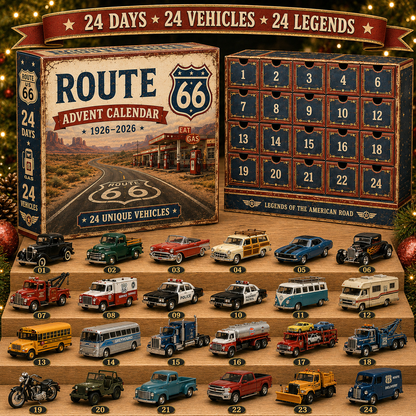 🚗Route 66 Centennial Advent Calendar – 24 Days of American Road Legends | 1926–2026 Collector’s Edition
