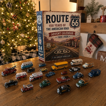 🚗Route 66 Centennial Advent Calendar – 24 Days of American Road Legends | 1926–2026 Collector’s Edition