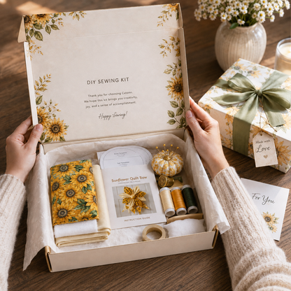🔥Last Day Sale - Large Patchwork Bow Sewing Kit | Complete Kit with All Tools & Step-by-Step Guide Included 💕