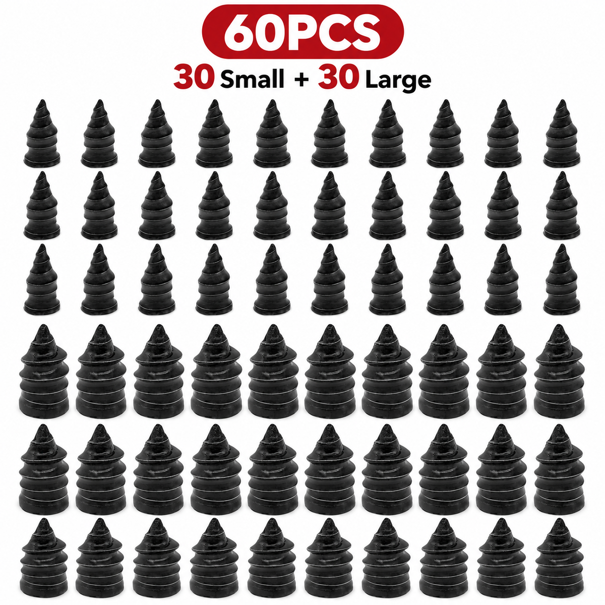 🛞 60-Piece Tubeless Tire Repair Screw Kit – 2 Sizes for Emergency Tread Punctures