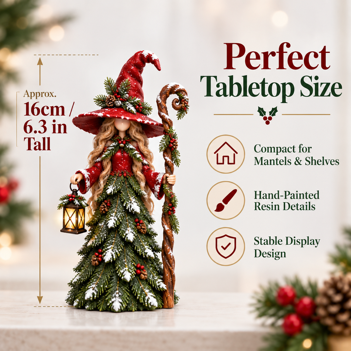 🧙Whimsical Christmas Witch Resin Figurine Collection🎅✨