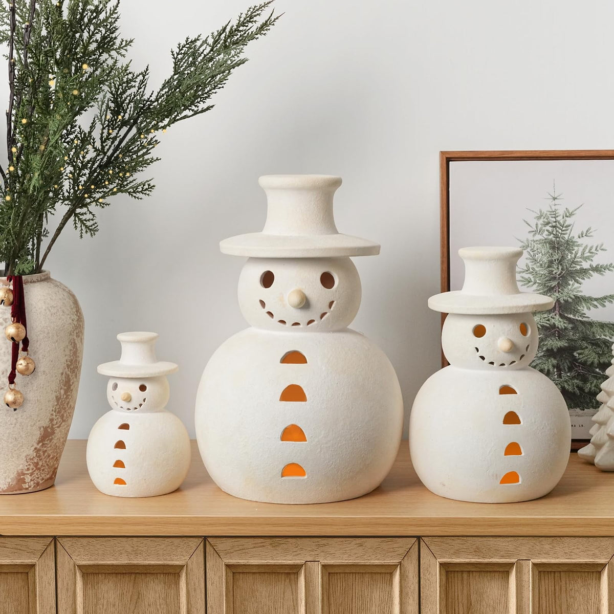 🔥Christmas Sale🎁Christmas Handmade Terracotta Snowman Figurines
