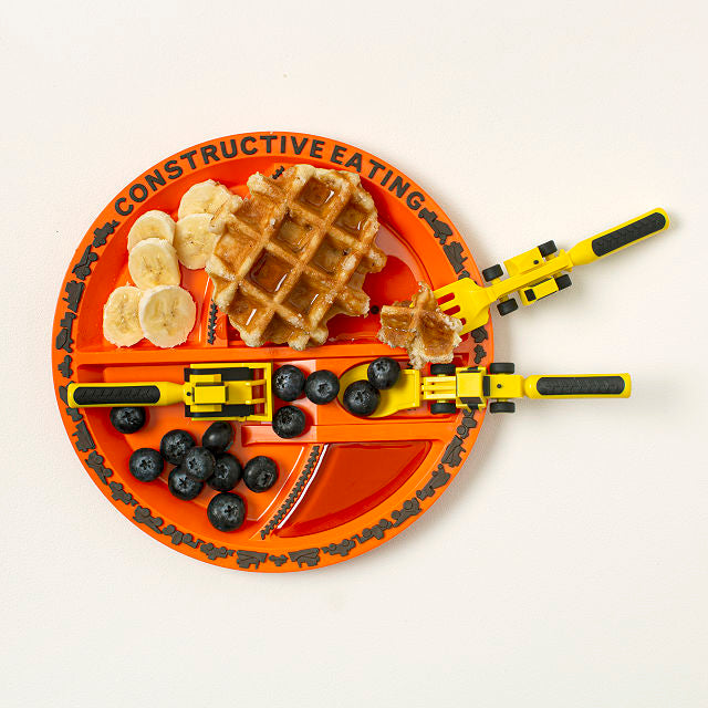 Dinosaur Themed Kids Plate &amp; Utensil Complete Set