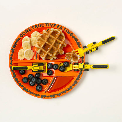Dinosaur Themed Kids Plate &amp; Utensil Complete Set