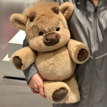 Cute Running Scottish Highland Cow Stuffed Animal