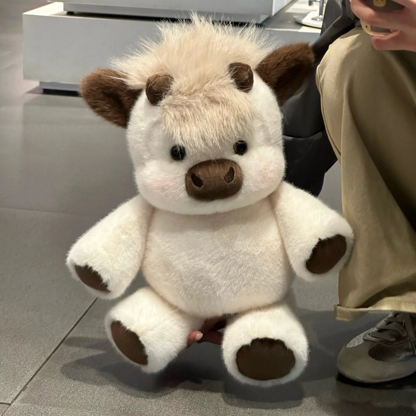 Cute Running Scottish Highland Cow Stuffed Animal