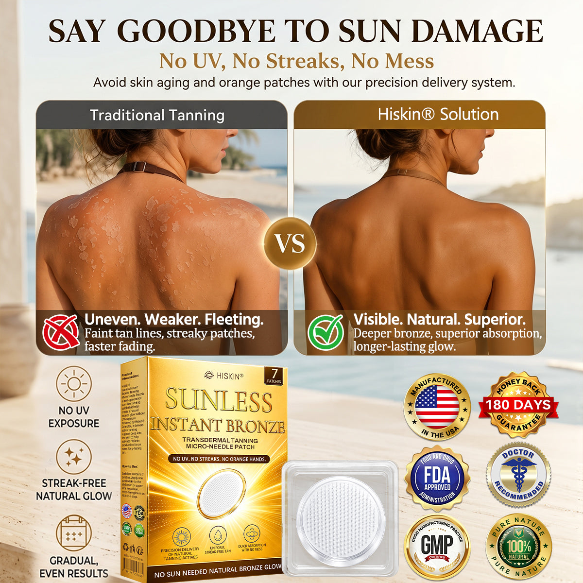 𝑶𝒇𝒇𝒊𝒄𝒊𝒂𝒍 𝑺𝒕𝒐𝒓𝒆 | ☀️☀️ 𝐇𝐢𝐬𝐤𝐢𝐧 𝐒𝐮𝐧𝐥𝐞𝐬𝐬 𝐈𝐧𝐬𝐭𝐚𝐧𝐭 𝐁𝐫𝐨𝐧𝐳𝐞 𝐓𝐚𝐧𝐧𝐢𝐧𝐠 𝐌𝐢𝐜𝐫𝐨𝐧𝐞𝐞𝐝𝐥𝐞 𝐏𝐚𝐭𝐜𝐡 🇺🇸 (𝐉𝐮𝐬𝐭 𝐨𝐧𝐜𝐞 𝐚 𝐝𝐚𝐲) 𝐕𝐢𝐬𝐢𝐛𝐥𝐞 𝐁𝐫𝐨𝐧𝐳𝐞 𝐆𝐥𝐨𝐰 𝐢𝐧 𝟕 𝐃𝐚𝐲𝐬 ✅ 𝐍𝐨 𝐔𝐕, 𝐍𝐨 𝐎𝐫𝐚𝐧𝐠𝐞, 𝐍𝐨 𝐒𝐭𝐫𝐞𝐚𝐤𝐬, 𝐍𝐨 𝐃𝐇𝐀, 𝐍𝐨 𝐌𝐞𝐬𝐬.