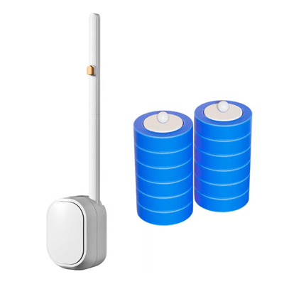 New White Opaque Flip-Top Toilet Brush+30 Replacement Heads