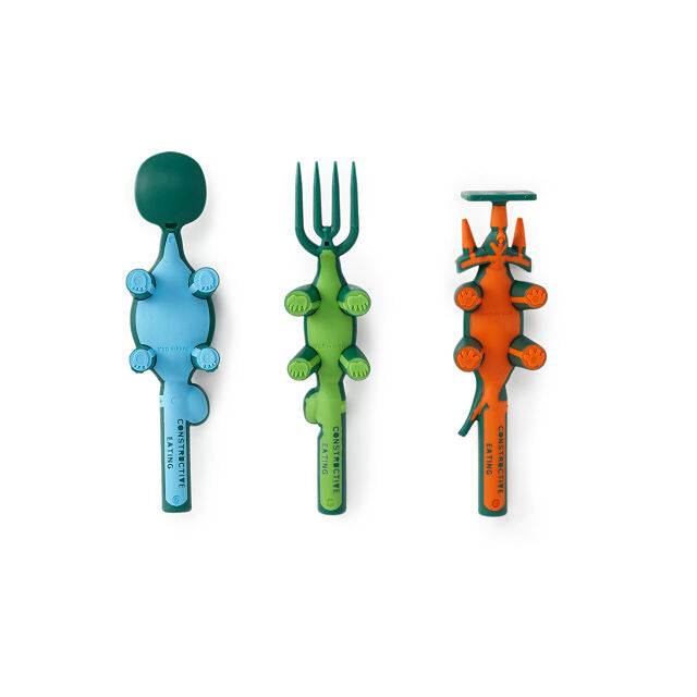 Dinosaur Themed Kids Plate &amp; Utensil Complete Set