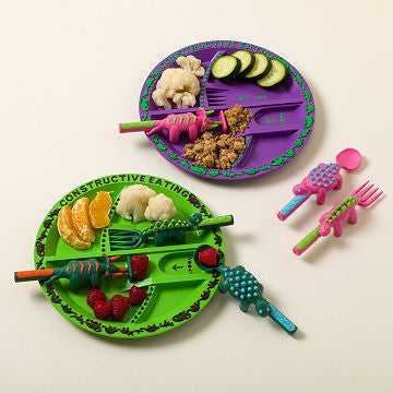 Dinosaur Themed Kids Plate &amp; Utensil Complete Set