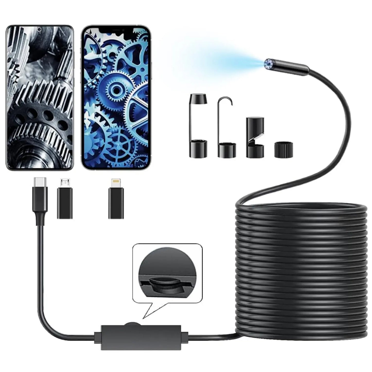 Endoscope Camera with Light - 16.4ft Single Lens