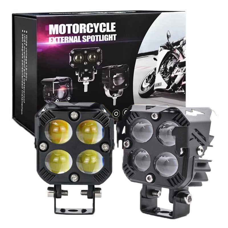 Valors™ 4-Lens High-Power Motorcycle LED Auxiliary Driving Lights