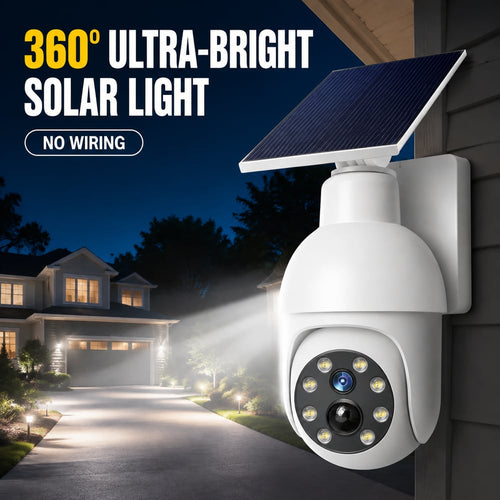 Solar-Powered Simulated Surveillance Camera Street Light