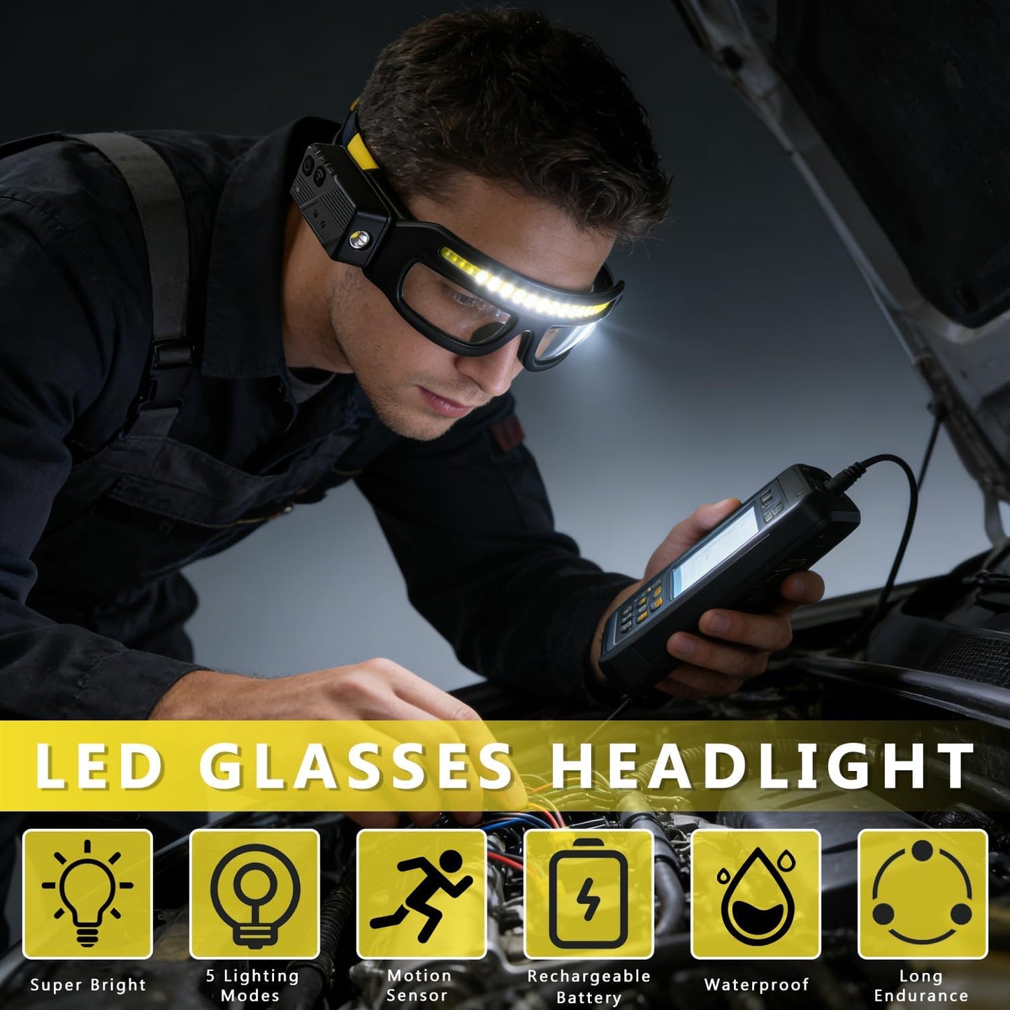 ✨Rechargeable LED Glasses Headlamp