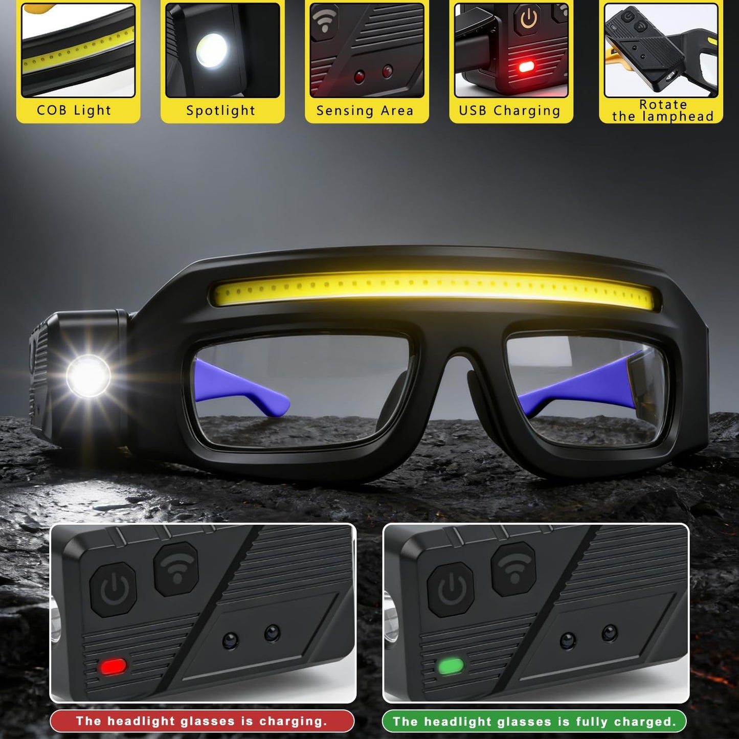 ✨Rechargeable LED Glasses Headlamp