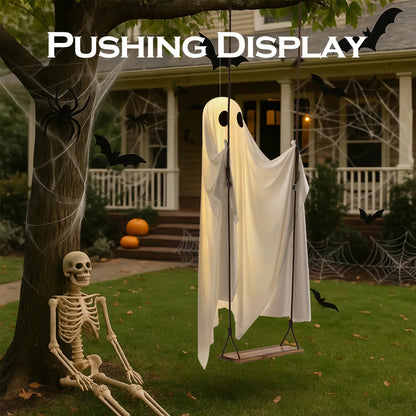 5FT Lighted Hanging Ghost Swing Outdoor Decor