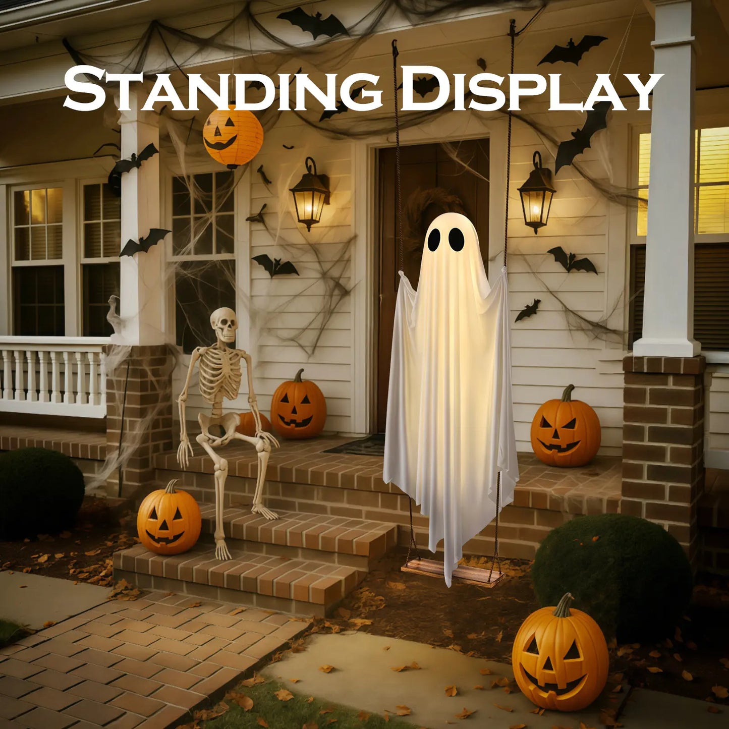 5FT Lighted Hanging Ghost Swing Outdoor Decor