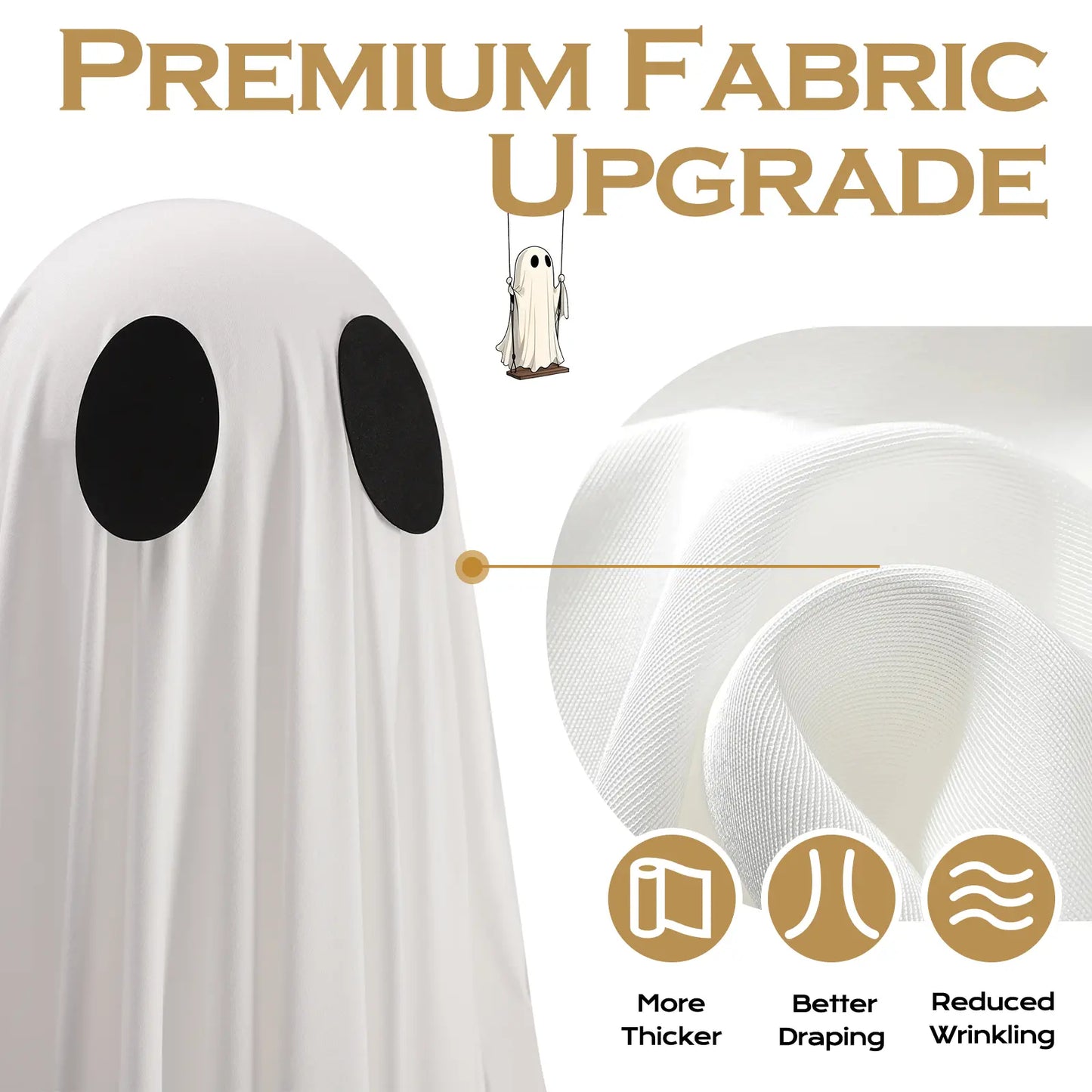 5FT Lighted Hanging Ghost Swing Outdoor Decor