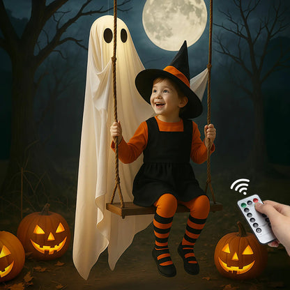 5FT Lighted Hanging Ghost Swing Outdoor Decor
