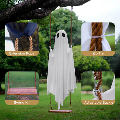 5FT Lighted Hanging Ghost Swing Outdoor Decor