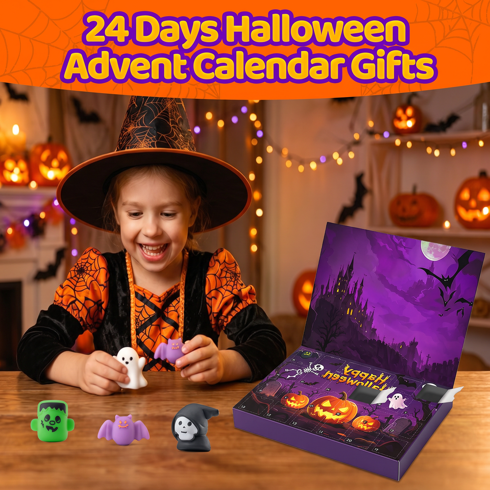🎃👻Halloween Advent Calendar 2026|24 Days Mochi Squishy Toys Countdown Calendar for Kids