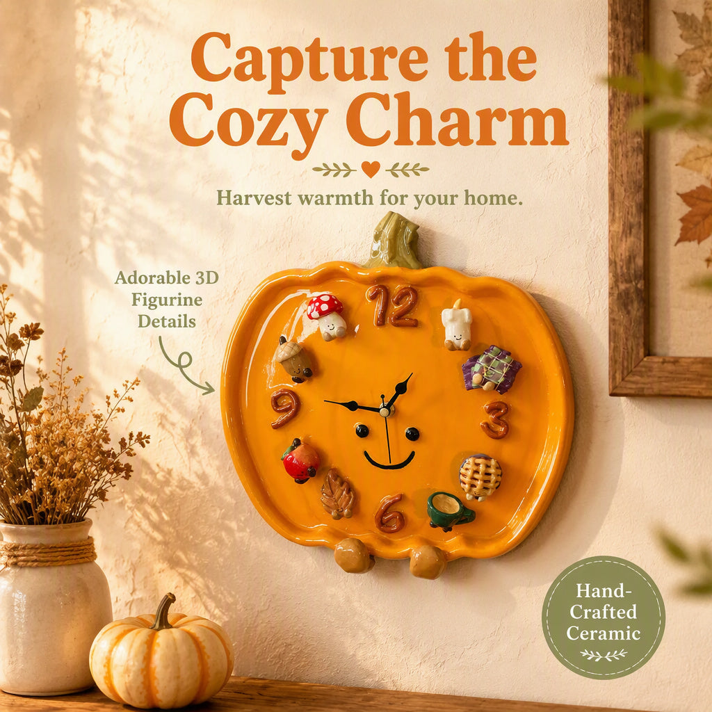🎃 Pumpkin Smiley Wall Clock