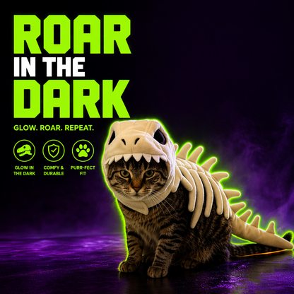 🦖FLASH SALE: GLOW-IN-THE-DARK DINO PET COSTUME — JUST $49.99!🦖