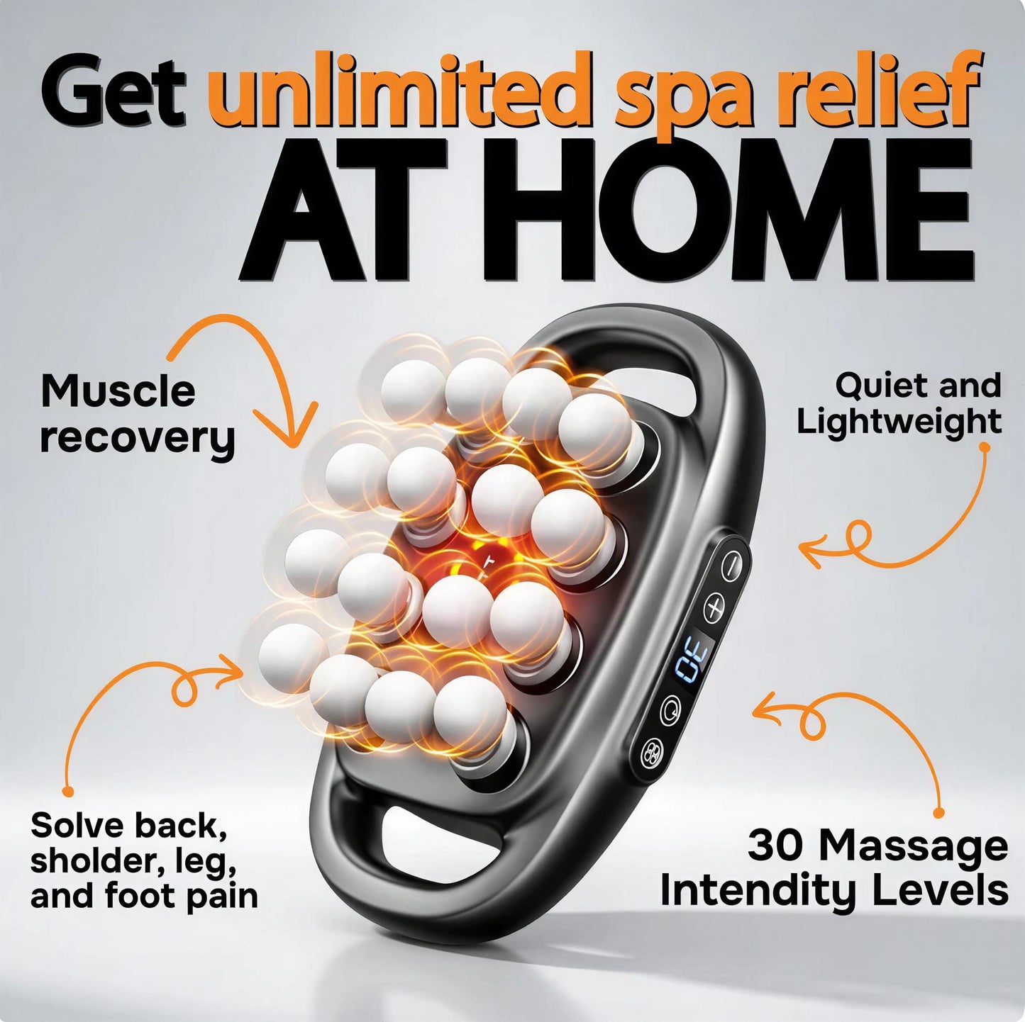 16-Head Deep Tissue Massage Gun for Muscle Recovery