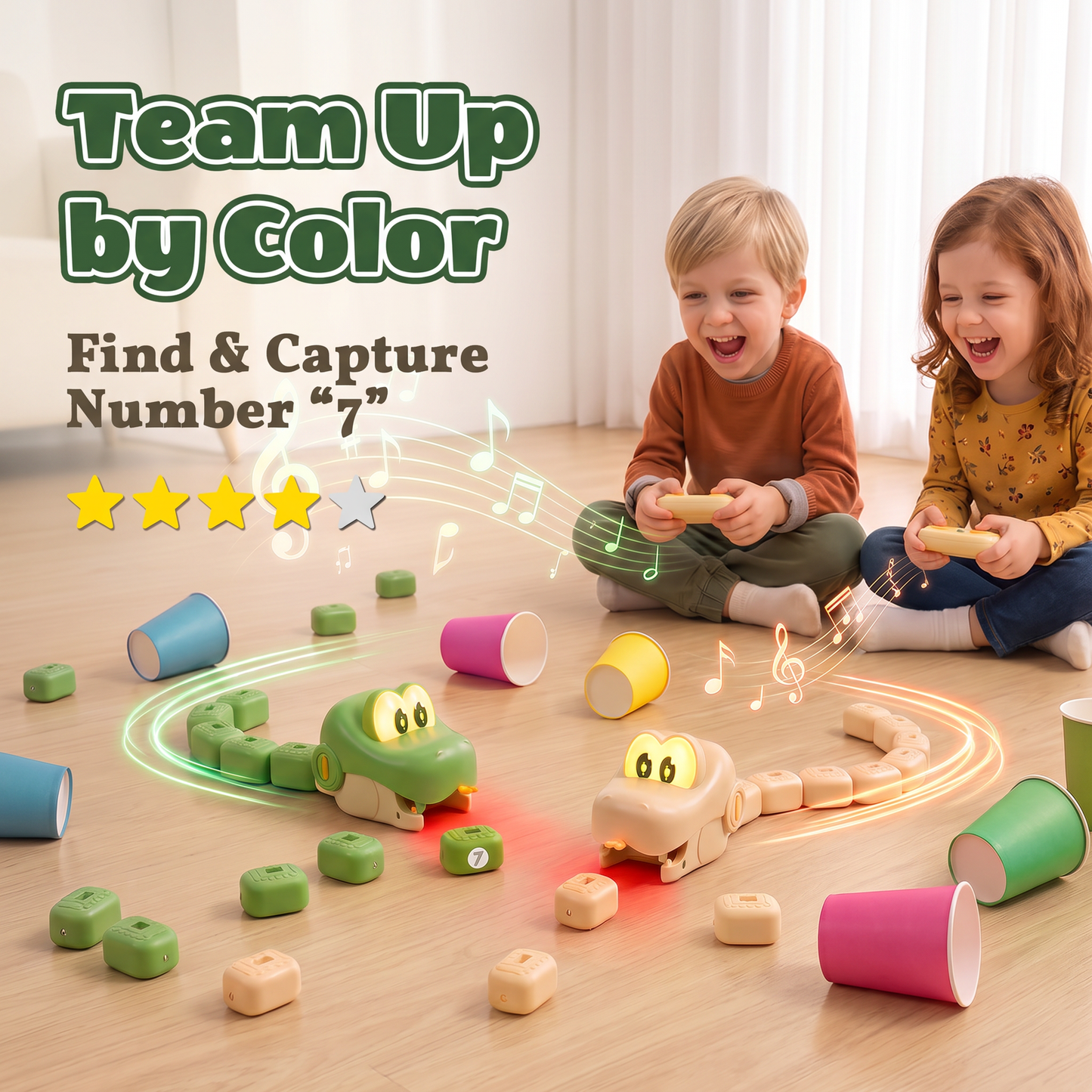 🐍🎮2 Pack Magnetic Snake Game, RC Eating Snake Toys for Kids