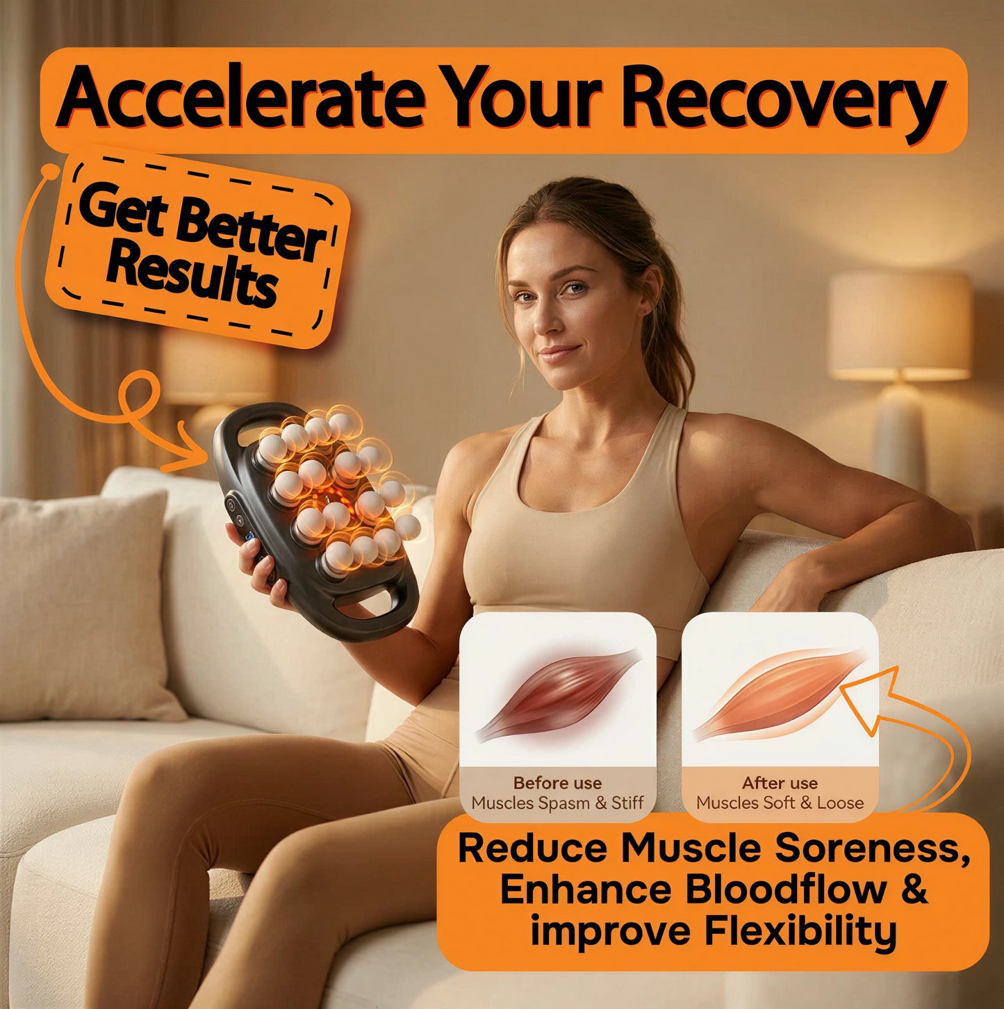 16-Head Deep Tissue Massage Gun for Muscle Recovery