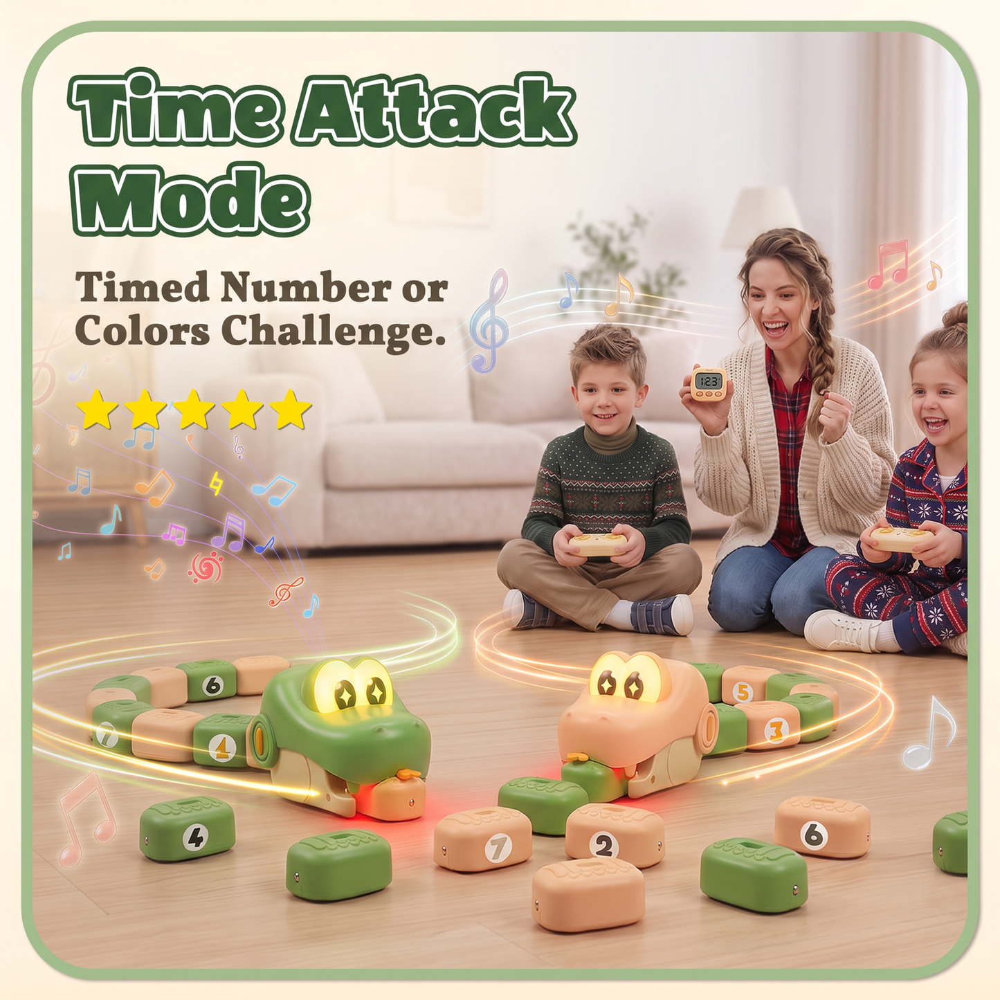 🐍🎮2 Pack Magnetic Snake Game, RC Eating Snake Toys for Kids