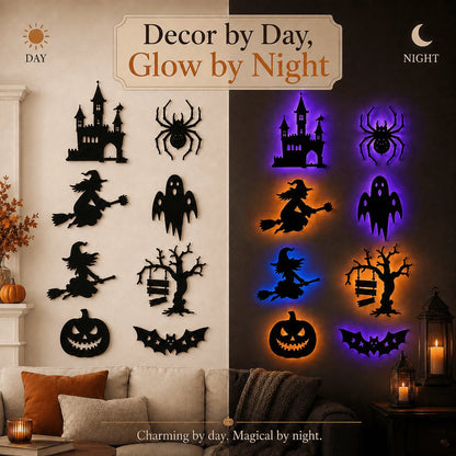 🎃8 Pack Halloween LED Silhouette Wall Light Stickers