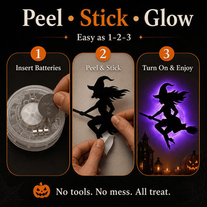 🎃8 Pack Halloween LED Silhouette Wall Light Stickers