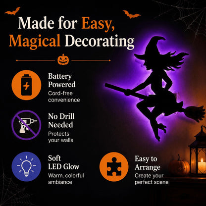 🎃8 Pack Halloween LED Silhouette Wall Light Stickers