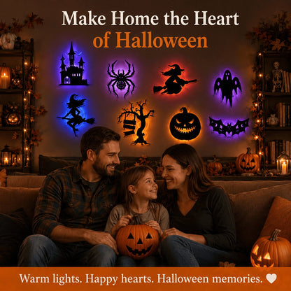 🎃8 Pack Halloween LED Silhouette Wall Light Stickers
