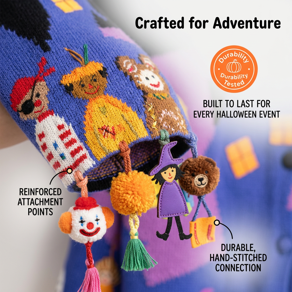 🎃 HALLOWEEN HOLIDAY FLASH SALE | Kids Spooky Haunted House Knit Cardigan