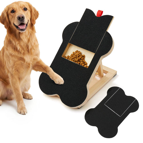 Dog Nail Scratch Board Scratcher Treat Dispenser Non-Slip Wood Sandpaper