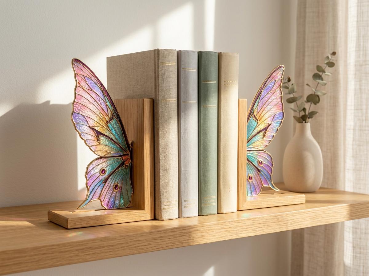 🦋Butterfly Stained Glass Bookends