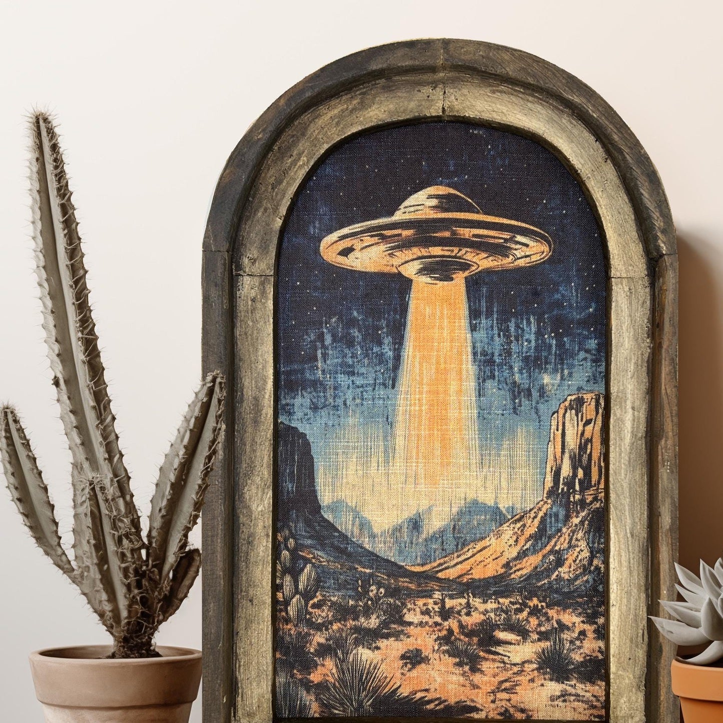 Vintage Cowboy Linen Print Wall Art