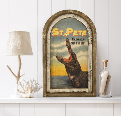 Lake of the Ozarks Wall Art | Missouri Travel Poster | Coastal Wall Decor | Lake Wall Art | Handmade Wood & Linen Wall Art