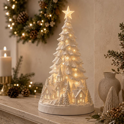 🔥Christmas Sale🎁Nordic Christmas Village LED Winter Christmas Tree Light