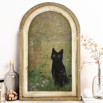 🐈‍⬛Eclectic Wall Art | Handmade Framed Cat Art |14" x 22"
