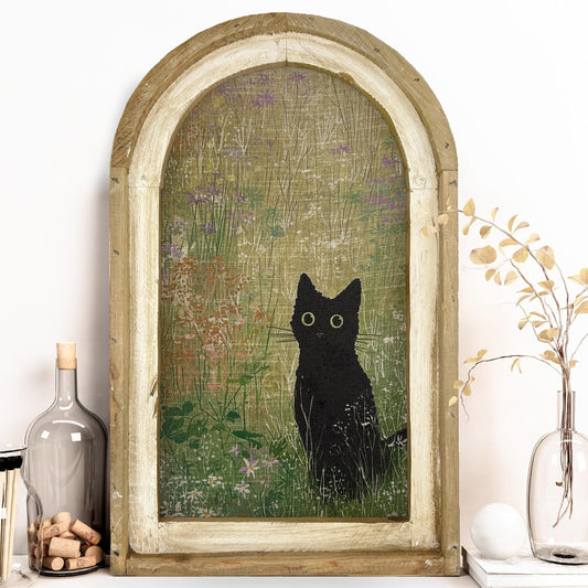 🐈‍⬛Eclectic Wall Art | Handmade Framed Cat Art |14" x 22"