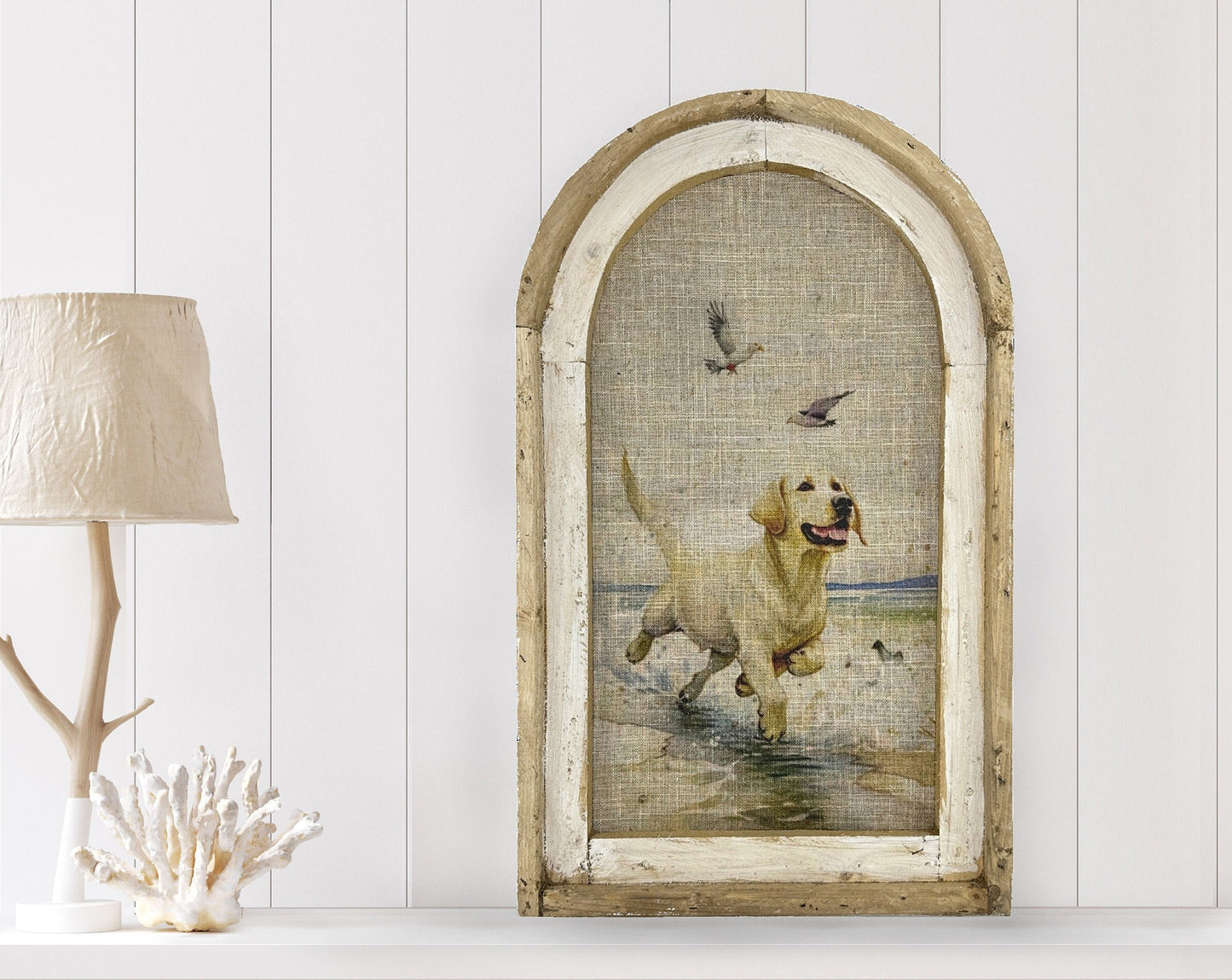 🐕Yellow Lab Framed Art Print | Watercolor Labrador Gift | Handmade Framed Dog Art | 14in *22in